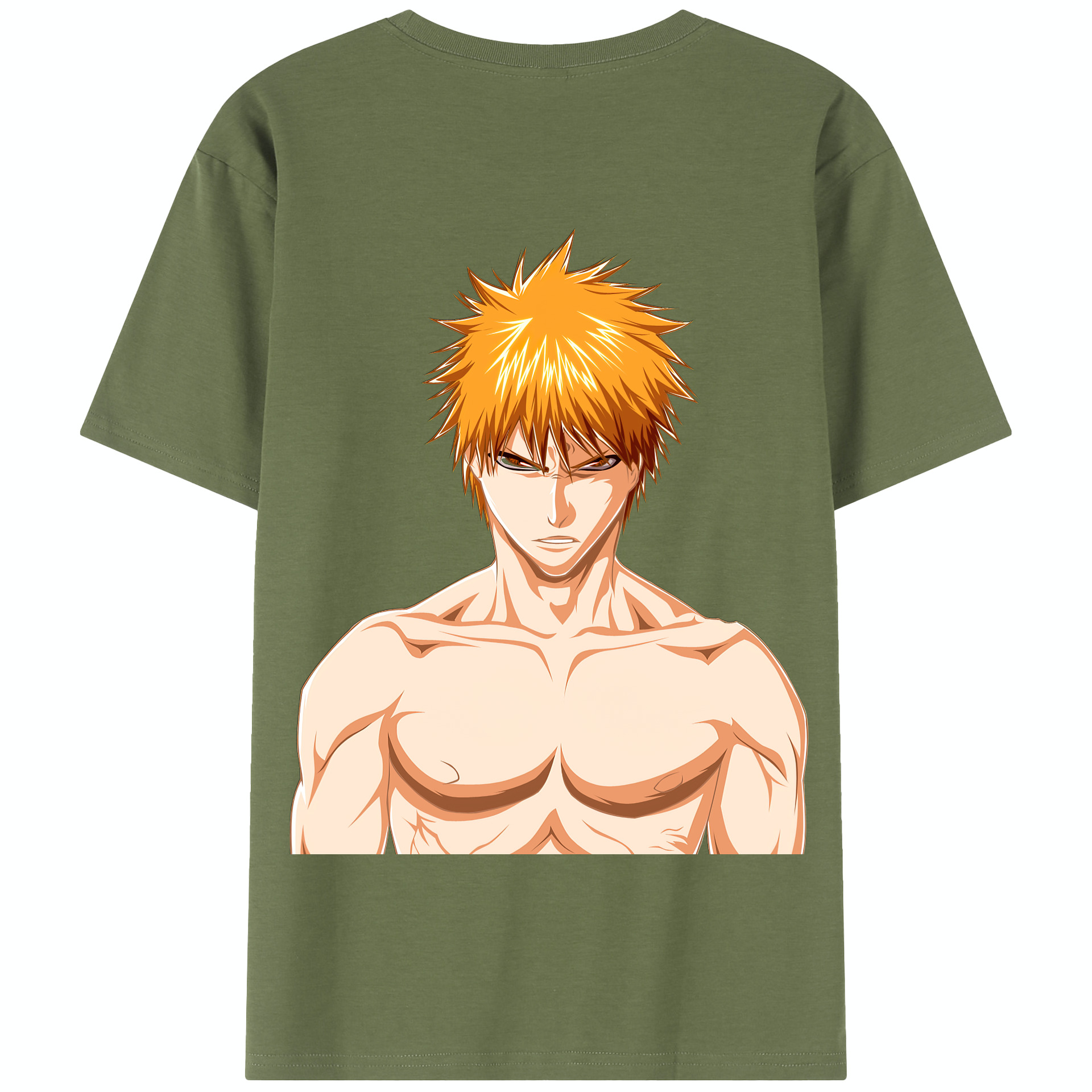 （画像用） ブリーチ 黒崎一護（くろさき いちご）BLEACH Kurosaki Ichigo 綿100％半袖Tシャツ（背面プリント）